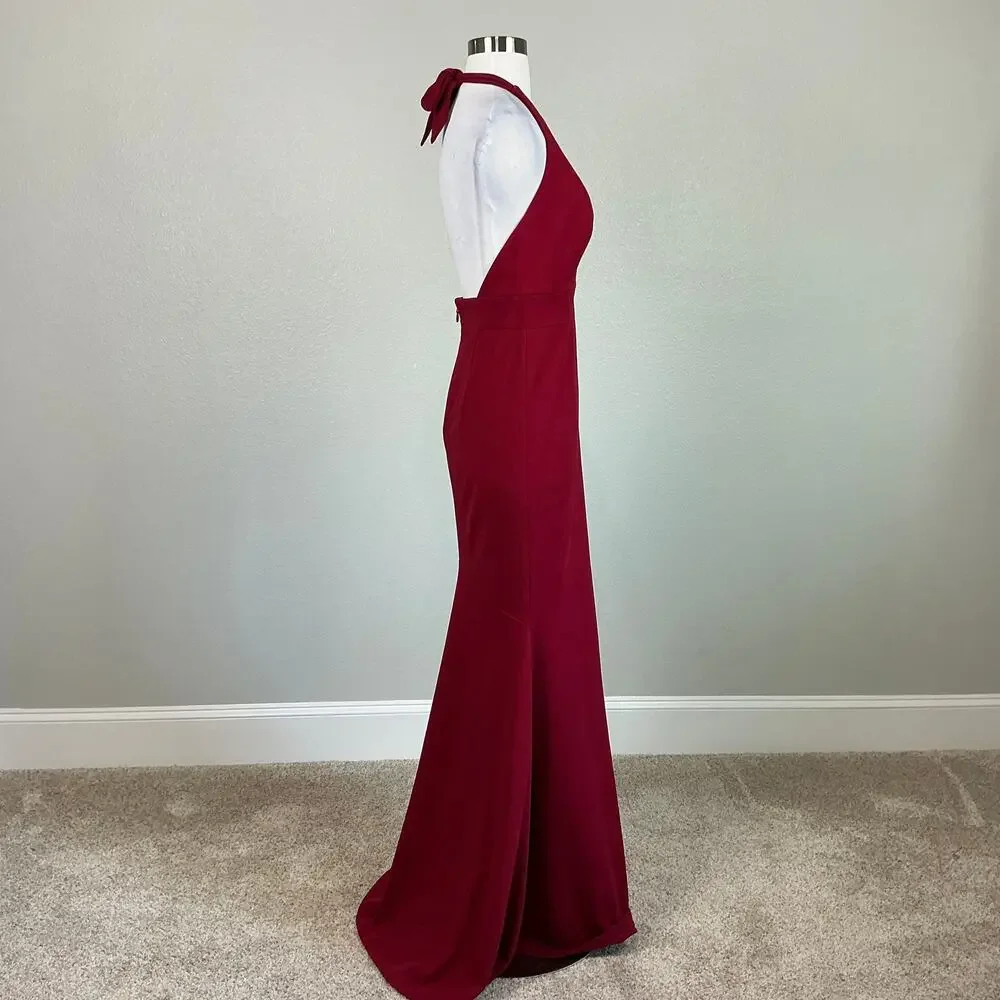 Dress the Population Women's Formal Dress Size Small Red Backless Mermaid Gown - Picture 5 of 12